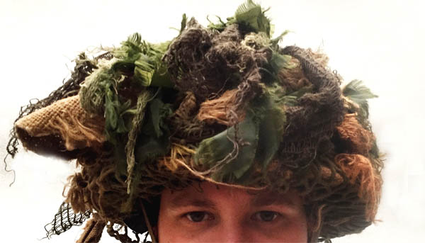 steel helmet scrimmed up